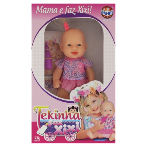 Boneca Tekinha Faz Xixi C/Mamadeira