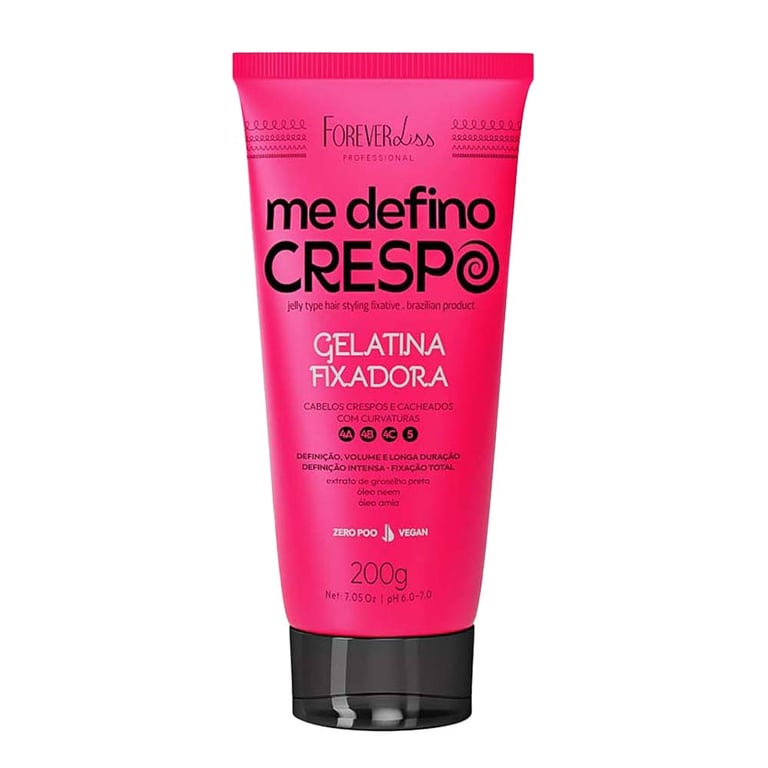 Gelatina Fixadora Forever Liss Me Defino Crespo Zero Poo