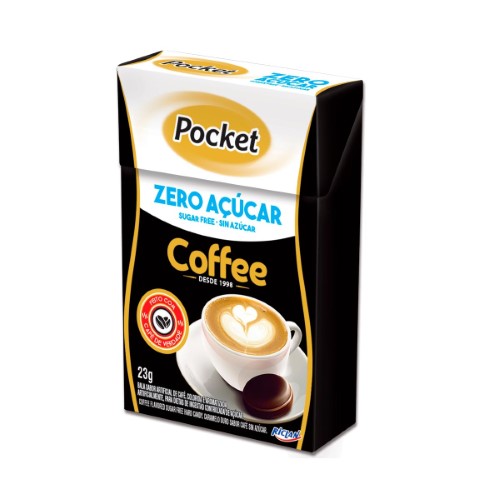 Bala Pocket Coffee Zero Açúcar com 23g