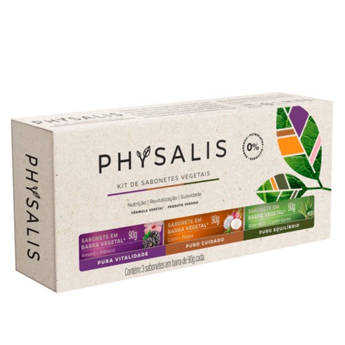 Physalis Nutrição Revitalização Suavidade Kit – 3 Sabonetes em Barra