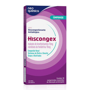 Hiscongex 12mg + 15mg com 12 Comprimidos Revestidos de Liberação Prolongada