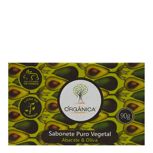 Sabonete Puro Vegetal Orgânica Abacate E Olivia 90g