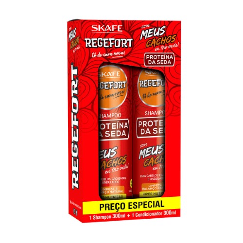 Skafe Regefort Com Meus Cachos Eu tiro Onda Kit – Shampoo e Condicionador