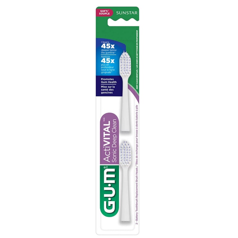 Refil Escova A Bateria Gum Activital Sonic Deep Clean Com 2 Unidades