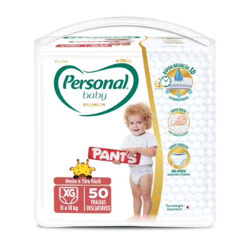 Fralda Personal Baby Premium Pants XG - 50 Unidades