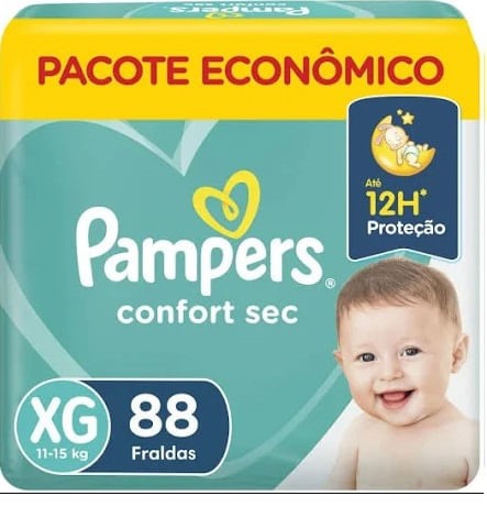 Fralda Pampers Confort Sec XG 88 unidades