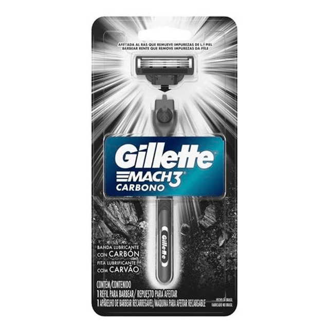 Aparelho De Barbear Gillette Mach3 Carbono