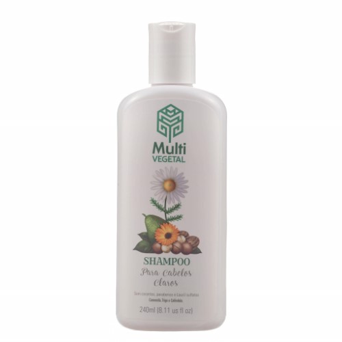 Shampoo Natural de Camomila, Trigo e Calêndula para Cabelos Claros 240ml – Multi Vegetal