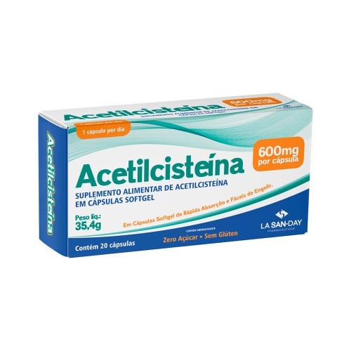 Acetilcisteina Lasanday Com 20 Capsulas 600mg