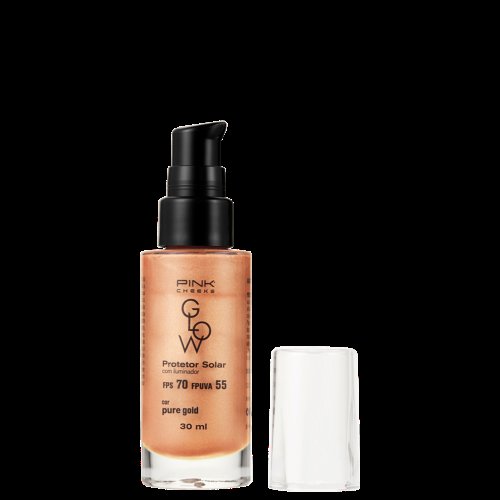 Protetor Solar com Iluminador Pink Cheeks Glow FPS70 Pure Gold 30ml