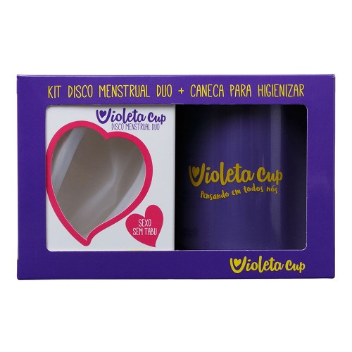 Violeta Cup Disco Menstrual Kit – Caneca + Disco Menstrual Transparente