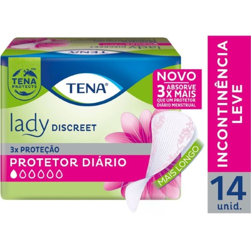 Protetor Diário Tena Lady Discreet Incontinência Leve 14 unidades