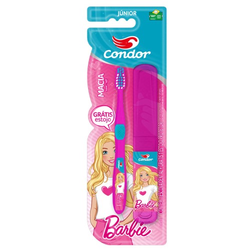 Escova Dental Infantil Condor Barbie com Estojo Protetor