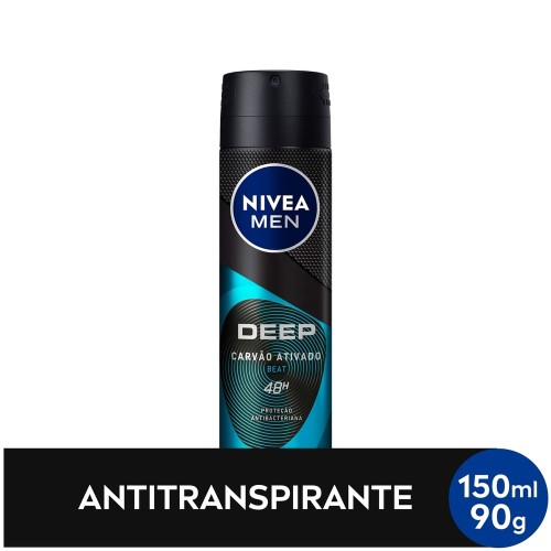 Desodorante Aerosol Antitranspirante Nivea Men Deep Beat Carvão Ativado 150ml