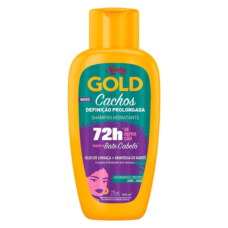 Shampoo Niely Gold Cachos Definição Prolongada