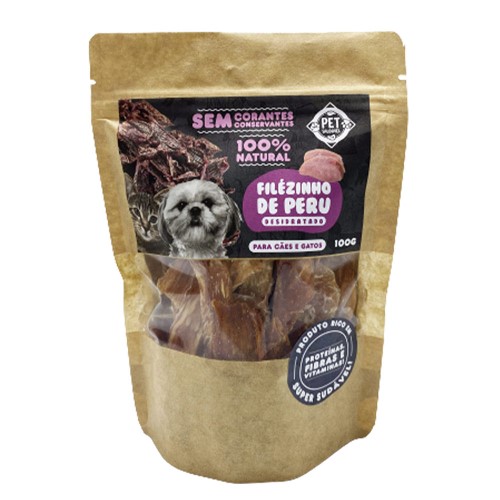 Alimento Natural Pet Saudável Desidratado Filézinho de Peru 100g