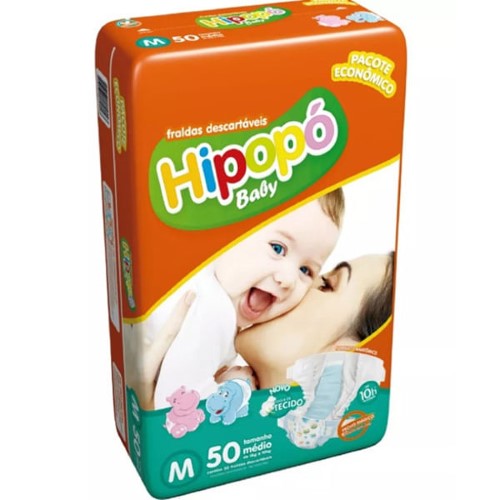 Fralda Hipopo Baby Econ M Com 50Un - Hipopo Baby