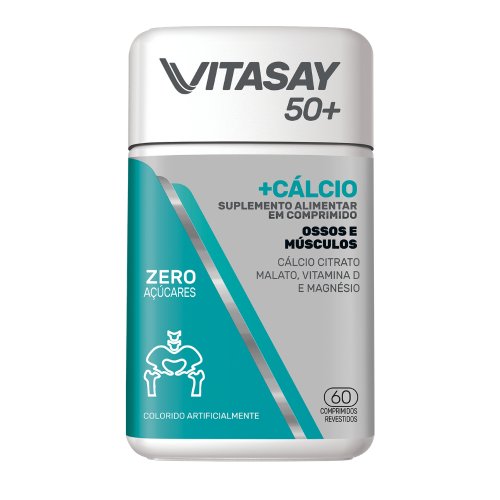 Suplemento Vitamínico Vitasay 50+ Cálcio 60 Comprimidos