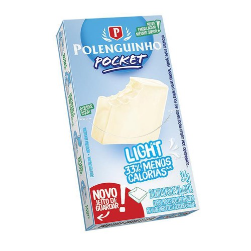 Queijo Processado Polenguinho Pocket Light 2 Unidades de 17g Cada