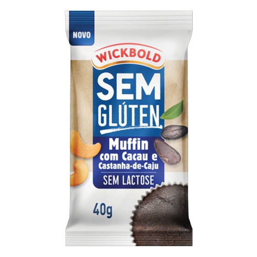 Muffin Wickbold Cacau e Castanha-de-Caju Sem Glúten Zero Lactose 40g