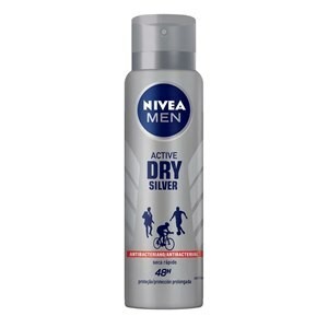 Desodorante Antitranspirante Aerosol Nivea Men Active Dry Silver Masculino com 150ml