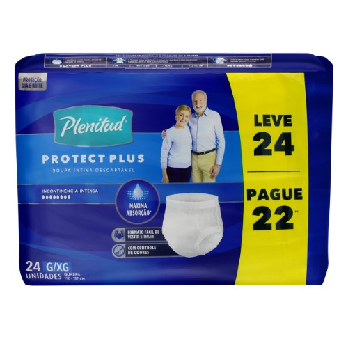 Roupa íntima Plenitud Protect Plus Tamanho G/xg Leve 24 Pague 22 Unidades