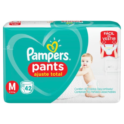 Fralda Pampers Pants Ajuste Total M 42 unidades