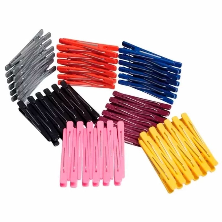 Plástico Cores Diversas - Clips Para Cabelo (12 Unidades)