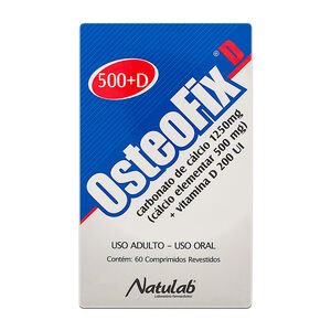 Osteofix 1250mg + 200UI, caixa com 60 comprimidos revestidos