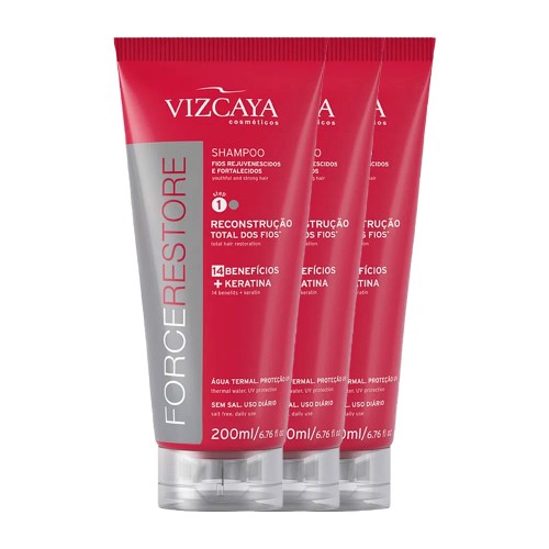 Vizcaya Force Restore Kit - 3 Shampoo 200ml