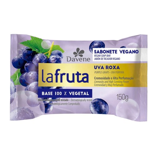 Sabonete Em Barra Vegetal Davene La Fruta Uva Roxa 150g