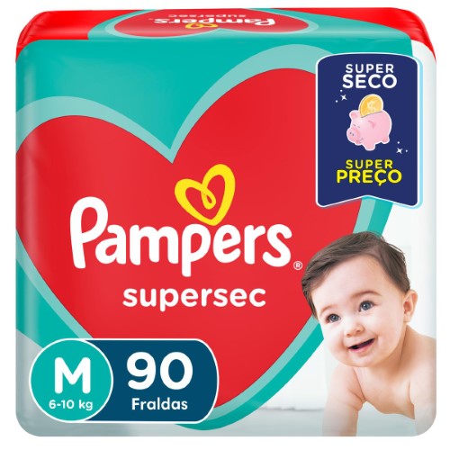 Fralda Pampers Supersec M 90 Unidades