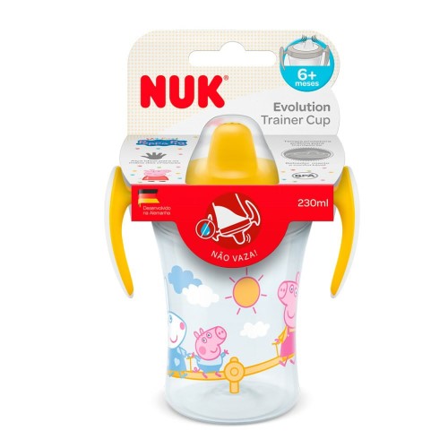 Copo Evolution Trainer Cup Nuk Peppa Pig Com Alças 6m+ 230ml