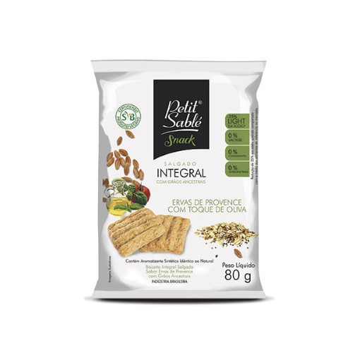 Biscoito Petit Sabl? Integral Salgado Ervas De Provence Com Toque De Oliva 80G