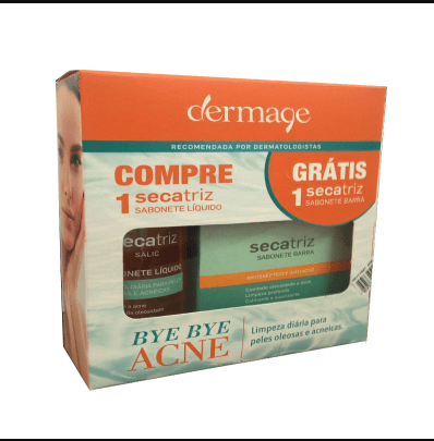 Dermage Secatriz Salic Kit – Necessáire + 1 Sabonete em Barra Secatriz + 1 Sabonete Líquido Secatriz Salic