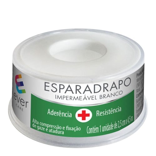 Esparadrapo Impermeável Ever Care Branco 2,5cm x 4,5m