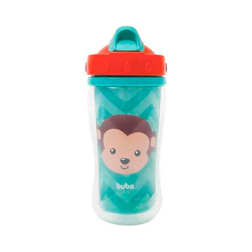 Copo Parede Dupla Buba Baby Animal Fun Macaco com 320ml