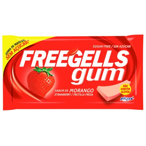 Goma de Mascar Freegells Morango 8g