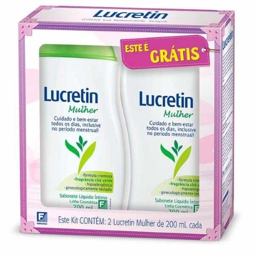 Sabonete Líquido Íntimo Lucretin M Cha Verde 200Ml - Leve 2 Pague 1 - Lucretin