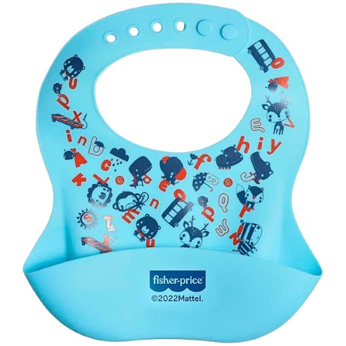 Babador com Cata-migalhas de Silicone Yummy! Azul (6m+) - Fisher Price