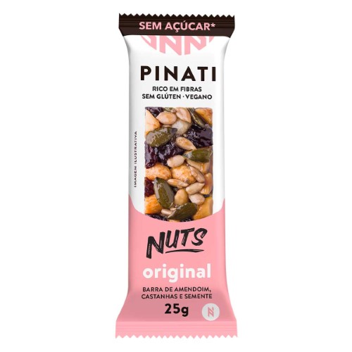 Barra de Amendoim, Castanha e Semente Pinati Nuts Original com 25g