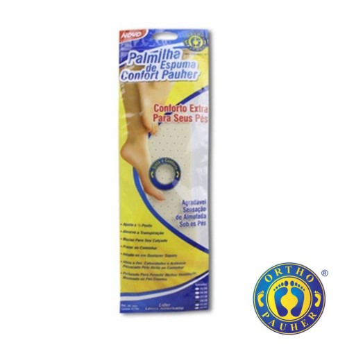 Palmilha Ortho Pauher Confort Pauher 33/34 Unissex com 1 Par