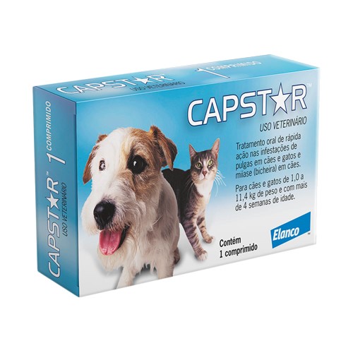 Capstar 11,4mg para Cães e Gatos de 1,0 a 11,4kg com 1 Comprimido