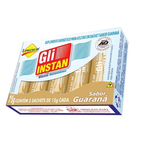 Gli-Instan Lowçucar Sabor Guarana Glicose Instantanea 5x15g