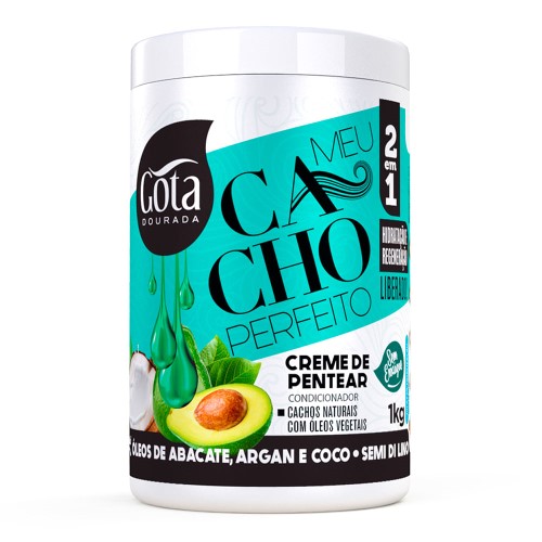 Creme de Pentear Gota Dourada Meu Cacho Perfeito Óleo de Abacate 1kg