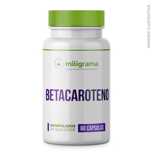 Betacaroteno 50mg 60 Cápsulas que Favorecem o Bronzeamento e Protegem a Pele