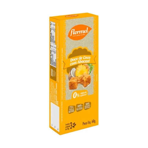 Doce de Coco Flormel com Abacaxi Zero Açúcar com 60g