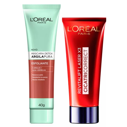 L`oréal Paris Kit - Cicatri-Correct + Detox Argila Pura Esfoliante