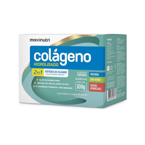 Colágeno Hidrolisado Maxinutri 2em1 Sortidos 30 sachês de 10g cada