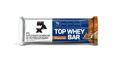 Barra de Proteína Top Whey Bar Max Titanium Sabor Doce de Leite 41g